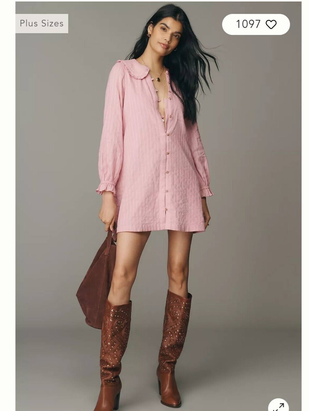 The @loverlygrey Keira Long-Sleeve Shirt Dress by Pilcro Small